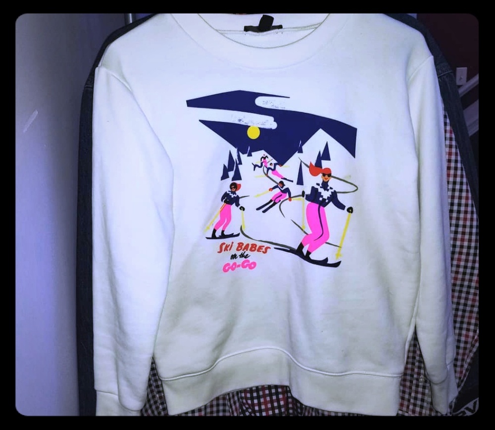 Virginie Morgand for J.Crew "Ski Babes" graphic sw